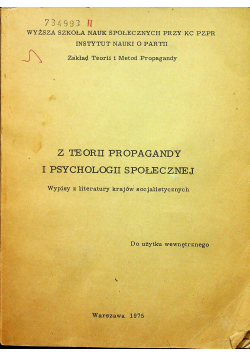 Z teorii propagandy i psychologii społecznej
