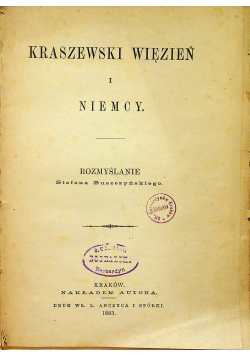 Kraszewski Więzień i Niemcy 1883 r.