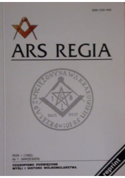 Ars Regia Rok I nr 1 reprint z 1992 r