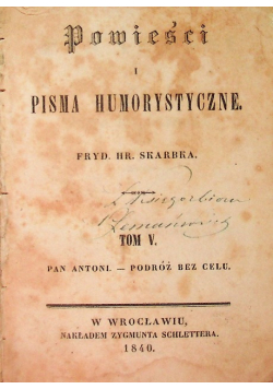 Powieści i pisma humorystyczne, 1840 r.