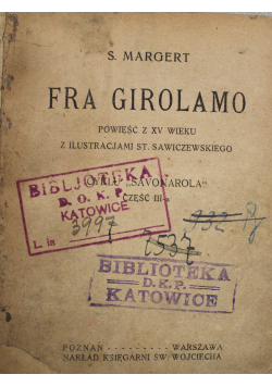 Fra Girolamo część 3 1922 r.