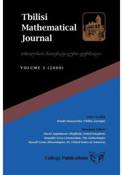 Tbilisi Mathematical Journal Volume 2 (2009)