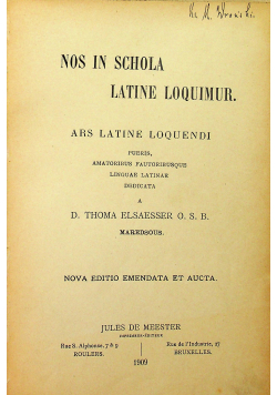 Nos in schola latine loquimur 1909 r
