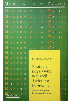 Strategie negatywne w poezji Tadeusza Różewicza