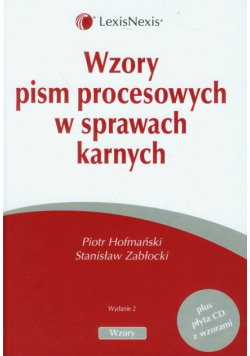Zabłocki Stanisław - Wzory pism procesowych w sprawach karnych z płytą CD