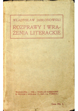 Rozprawy i wrażenia literackie 1908 r