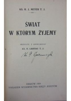 Świat w którym żyjemy, 1929 r.