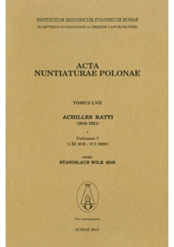 Acta Nuntiaturae Polonae Tom LVII Vol 7