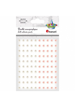 Perełki samoprzylepne 5mm 100szt białe bladoróżowe