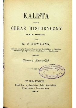 Kalista czyli obraz historyczny z III wieku 1871 r.
