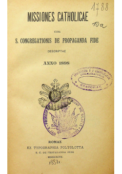 Missiones Catholicae 1897 r.