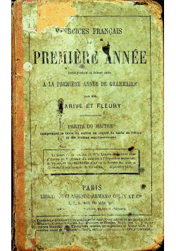 Exercices Francais de Premiere Annee 1877 r