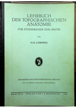 Lehrbuch der Topographischen Anatomie  1942 r