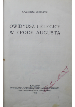 Owidyusz i elegicy w epoce Augusta 1917 r.