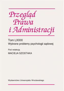 Przegląd Prawa i Administracji Tom LXXXI