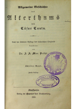 Ullgemeine geschichte des ulterthums von Casar Cantu 1856 r