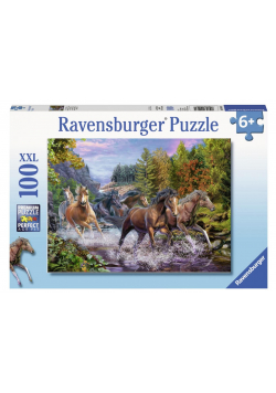 Puzzle 100 Galop koni przez rzekę