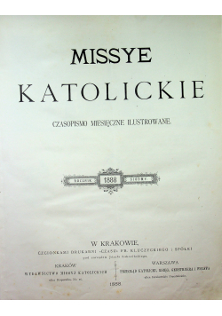 Missye katolickie czasopismo miesięczne ilustrowane 1888r