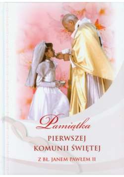 Pamiątka Pierwszej Komunii Świętej z bł Janem Pawłem II dziewczynka