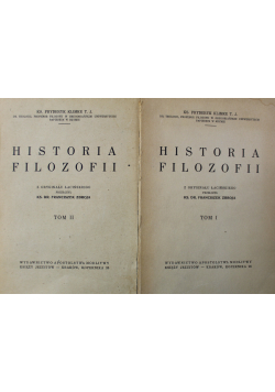 Historja Filozofji Tom I i II 1929 r.