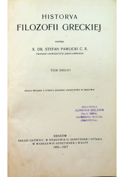 Historia filozofii Greckiej tom 2 1903 - 1917 r.