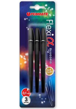 Długopis Flexi Alpha czarny 3szt PENMATE