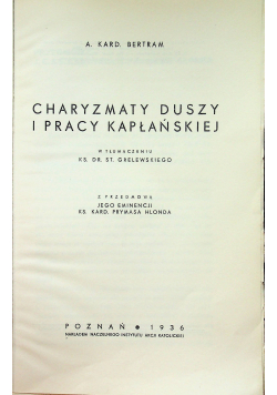 Charyzmaty Duszy i Pracy Kapłańskiej 1936 r.