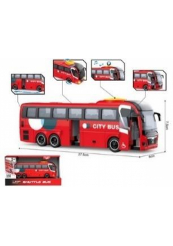 Autobus czerwony 1:16 światlo/dźwik