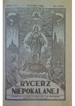 Rycerz Niepokalanej Nr 1 do 12 Rok XII 1933 r.