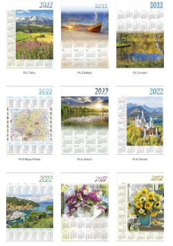 Kalendarz 2022 Jednoplanszowy MIX 1 (9szt) PL01-09