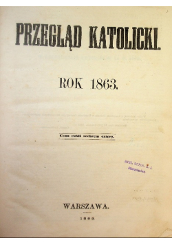 Przegląd katolicki rok 1863