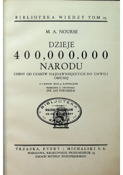 Dzieje 400 000 000 narodu ok 1938r