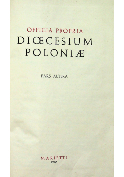Dioecesium Poloniae  Pars Altera