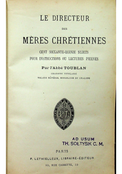 Le Directeur des Meres Chretiennes 1903 r