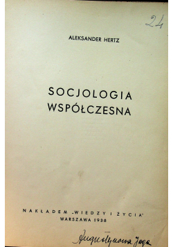 Socjologia współczesna 1938r