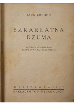 Szkarłatna Dżuma 1927 r