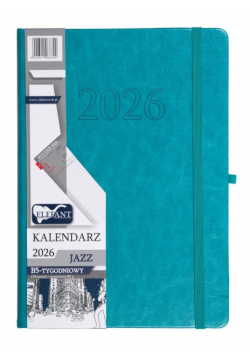 Kalendarz 2026 B5 tygodniowy Jazz turkusowy