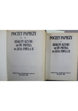 Poczet papieży  tom I i II