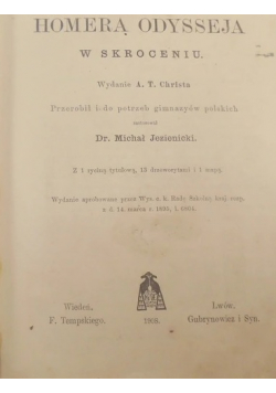 Homera Odysseja w skróceniu 1908 r.