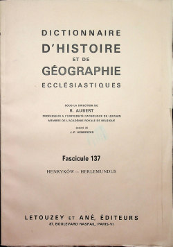 Dictionnaire D Histoire et de Geographie  Ecclesiastiques