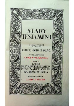 Pismo Święte tom III - IV około 1928 r.