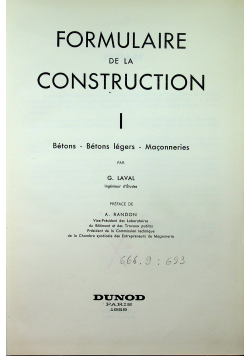 Formulaire de la construction Tom I