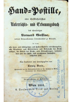 Sand Doftille ober chriftfatholifches  1851 r.