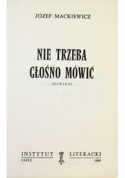 Nie trzeba głośno mówić Miniatura