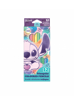 Kredki ołówkowe trójkątne Disney Fashion Stitch 12 kolorów