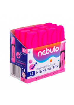 Zakreślacz różowy (12szt) NEBULO