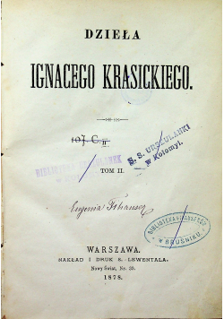 Dzieła Ignacego Krasickiego Tom II 1878r