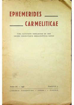 Ephemerides Carmeliticae Annus III 1949 r.