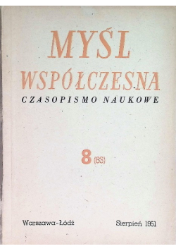Myśl współczesna Czasopismo naukowe Nr 8 / 51