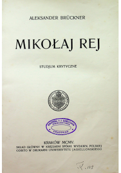 Mikołaj Rej 1905 r